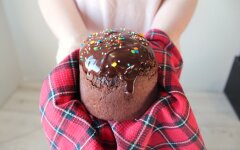 Шоколадный кулич с шоколадной глазурью на пасху