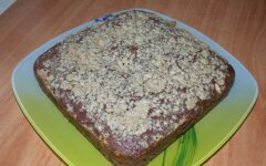 Шоколадный манник на сметане с халвой