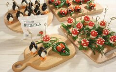 Закуски «Грибы» и «Божьи коровки» с моцареллой