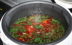 Постный борщ с уксусом в мультиварке