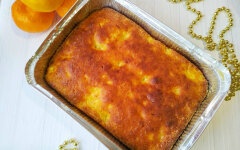 Творожный кекс с мандаринами, овсяными хлопьями и манкой