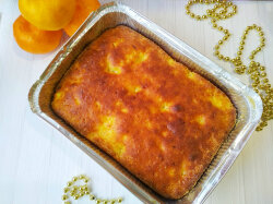 Творожный кекс с мандаринами, овсяными хлопьями и манкой