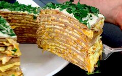 Торт из куриной печени с йогуртом