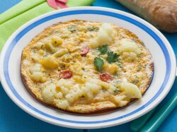 Омлет с цветной капустой и зеленью в мультиварке