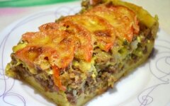 Оригинальный мясной пирог с сыром