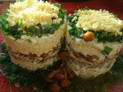 Салат «Грибные пенечки» с опятами