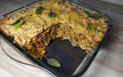 Запеканка из макарон с фаршем и сыром