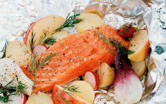 Филе горбуши под медовым соусом