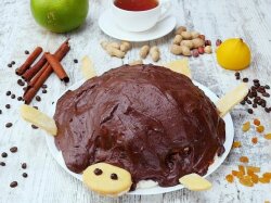 Шоколадный торт «Черепаха» с заварным кремом