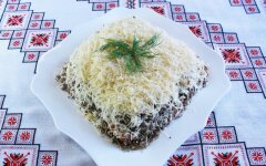 Салат «Подсолнух» с тыквой и маринованным перцем, рецепт с фото