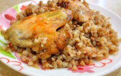 Гречка с курицей в духовке