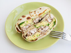 Шахматный террин из блинов с двумя начинками