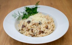Японское ризотто с грибами шиитаке