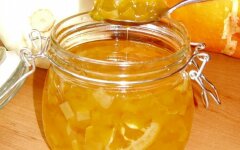 Янтарное варенье из кабачков с апельсинами и лимоном