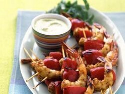 Карибские шашлычки из креветок с болгарским перцем