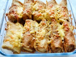 Блины по-итальянски с грибами и сыром