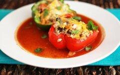 Перцы фаршированные фасолью и картофелем