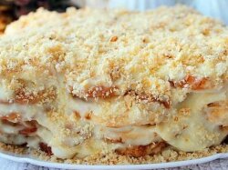 Торт из печенья «Юбилейное» со сгущенкой и мармеладом