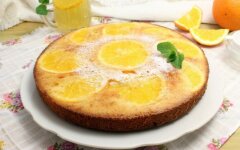Шарлотка без яиц с апельсиновым соком