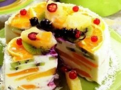 Творожный торт «Волшебный» с фруктами