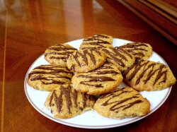 Овсяное печенье с бананом и темным шоколадом