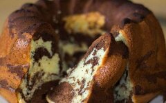 Мраморный кекс на молоке и сливочном масле