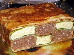 Закуска «Шахматы» из блинов