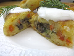 Постные картофельные зразы с грибами