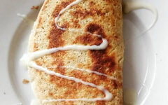 Овсяные блины с бананами и творогом