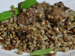 Гречка с говяжьей печенью со сметаной в мультиварке