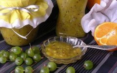 Быстрое варенье из крыжовника с апельсинами без варки