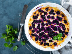 Творожно-черничный пирог на сметане