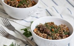 Гречка со стручковой фасолью и цукини