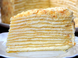 Торт «Наполеон» на коньяке с заварным кремом
