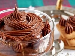 Крем с темным шоколадом и сгущенкой