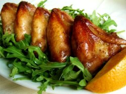 Крылышки в медово-соевом маринаде с горчицей