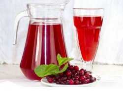 Брусничный морс со свежей мятой