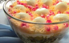 Салат «Сугроб» с шампиньонами