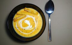 Сырный крем-суп с курицей и картошкой