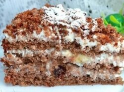 Тортик с черносливом и бананом