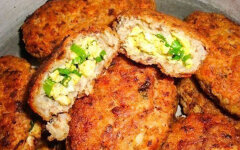 Гречнево-куриные зразы с зеленым луком и яйцом