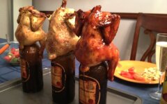 Курица в сметане на банке с пивом