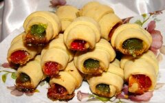 Постные рогалики с мармеладом на минералке