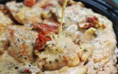 Сливочный соус с помидорами для куриного филе