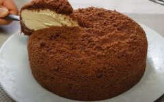 Шоколадно-сметанный пирог в мультиварке с шоколадным кремом