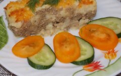 Картофельная запеканка с говяжьей печенью в духовке