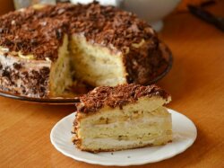 Торт «Любимый» с творогом и бананом