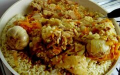 Плов из свинины с перловкой в духовке