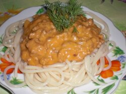 Спагетти в соусе «Болоньезе» с сыром