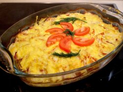 Индейка по-французски с картофелем и грибами